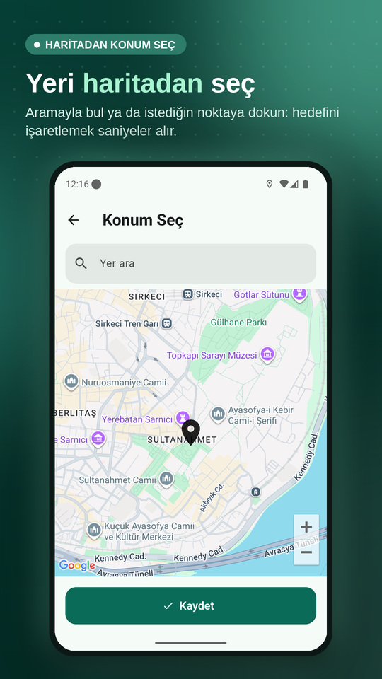 Haritadan konum seçme